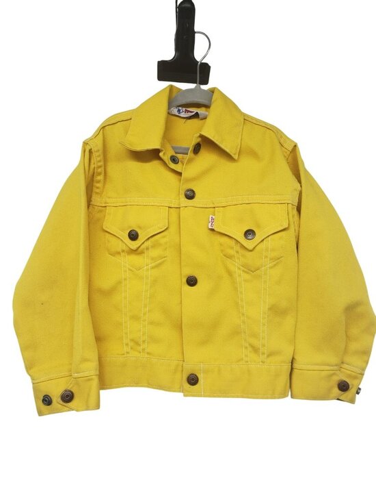 Levi's Other - Vintage Levi's Saddleman Kids Youth Yellow Denim Jean Jacket FLAWS Girls Size 7